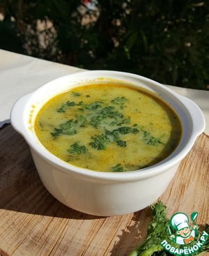 Куриный сливочный суп со шпинатом